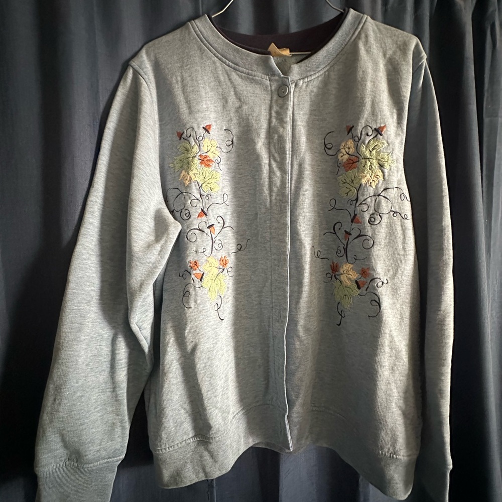 Blue Embroidered Sweatshirt